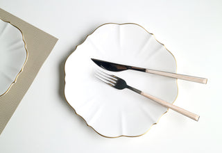 Amelie Brushed Gold Bread Plate Lifestyle Photo