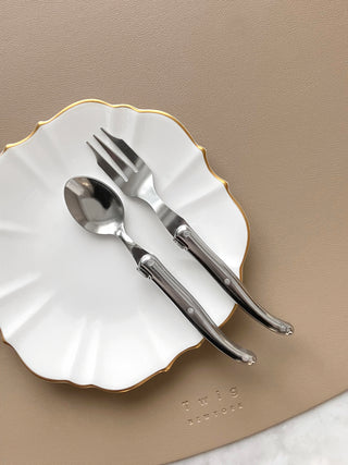 Amelie Brushed Gold Bread Plate Lifestyle Photo