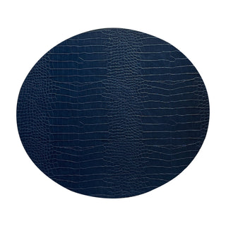 Dovi Oval Placemat Dark Blue White Background Photo