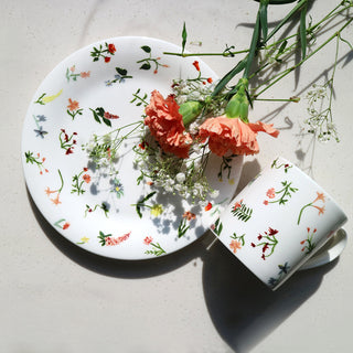 Language of Flowers Salad Plate & Mug Lifestyle Photo