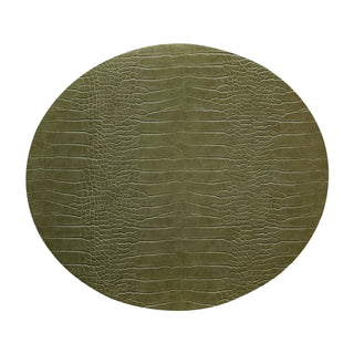 Dovi Oval Placemat Olive White Background Photo