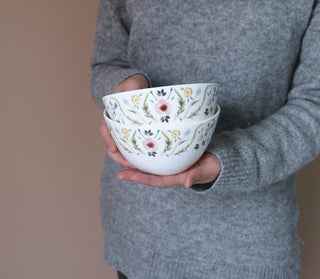 Scandinavian Floral Cereal Bowls Lifestyle Photo