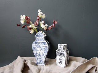 Well Versed Blue Medium Vase & Gray Small Vase Lifestyle Photo