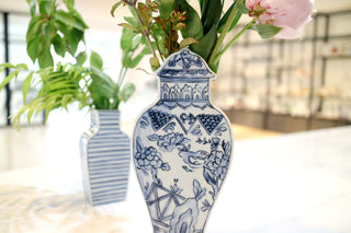 Well Versed Blue Medium Vase Close Up Photo
