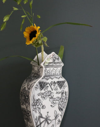 Well Versed Gray Medium Vase Lifestyle Photo