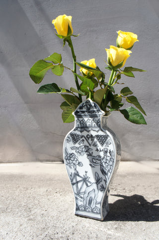 Well Versed Gray Medium Vase Lifestyle Photo