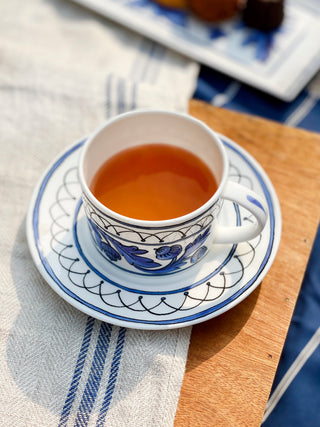 Heritage Blue Bird Cup and Saucer Lifestyle Photo