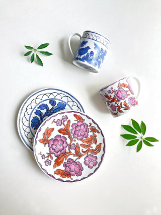 Heritage Blue Bird & Rosa Rugosa Mug & Salad Plate Collection Photo